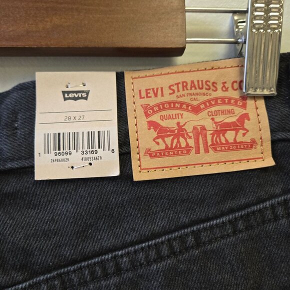 Levis Womens Grunge Emo High-Waisted Ribcage Ripped Mom Jeans Washed Black Size - Picture 8 of 11